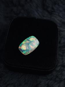 Opale d'Éthiopie naturelle, cabochon taille coussin, opale de feu multicolore, pierre précieuse lâche chatoyante, sans traitements, pour la joaillerie - Product Image 3