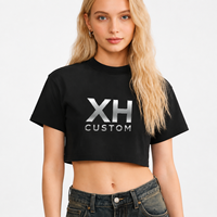 T-shirt court oversize pour femme, col rond, 100% coton, manches courtes, couleur unie, printemps été, haut décontracté, tailles M L XL