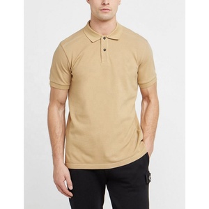 Polo de Rugby Personalizado para Hombre, Color Beige, Algodón Piqué, Manga Corta, Cuello con Botones, Color Sólido, Ropa Casual de Verano - Product Image 3