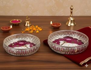 En gros, ensemble de plateaux et pots en corne Pichwai, faits main, au toucher réel, motif animalier indien, pour cadeau de remerciement - Product Image 2