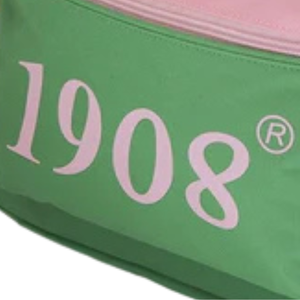 AKA Pink & Green USB Charging <b>Backpack</b> with Embroidered Crest Laptop School Travel Bag Pink Green Color - Product Image 2
