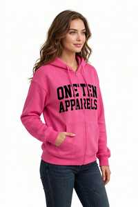 <b>Women's</b> Regular Fit Solid Breathable Casual Long Sleeve Hip Length Modal Zip-Through Hoodie - Product Image 6