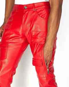 Meilleur Prix – Jean Homme Vintage Décontracté en Cuir, Coupe Droite, Taille Mi-Haute, Plissé sur le Devant, Fermeture Éclair, Respirant, Séchage Rapide, Léger - Product Image 1