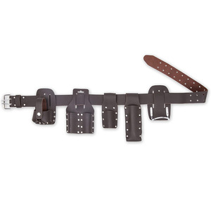 Ceinture de chantier en cuir véritable haut de gamme OEM personnalisée, porte-clés robuste, pochette à outils multi-poches, pour charpentiers, échelleurs, vente en gros - Product Image 4