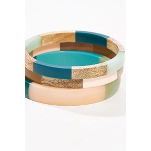 RR ENTERPRISES Brazaletes de Resina y Madera con Acabado Liso, Ajuste Cómodo, Accesorios de Joyería Hechos en India - Product Image 1