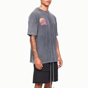 Camiseta Transpirable para Hombre con Lavado Ácido, Personalizada OEM, de Alta Calidad, con Logotipo, Precio al por Mayor, Nuevo Diseño, Oversize, con Impresión de Logotipo Personalizado - Product Image 3