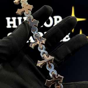 HIPHOP SPARKLE Cross <b>Infinity</b> Iced Two-Tone Rose Gold White Gold Plated 925 Sterling Silver Moissanite Chain Link Gift - Product Image 4