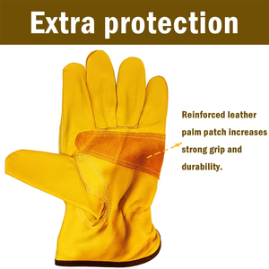 ถุงมือขับรถฤดูหนาวแบบหนังเต็มผืน ราคาประหยัด บุซับในเต็มรูปแบบ ป้องกันการเสียดสี ป้องกันการบาด ทนความร้อน ถุงมือนิรภัยเพื่อความอบอุ่น - Product Image 4