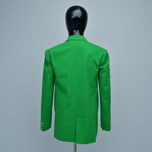 Green Women's Blazer Casual Winter Outerwear Notched Collar Full Sleeve Solid Color Breathable Lightweight Durable Customizable - Product Image 2