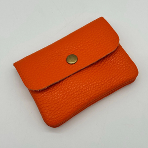 <b>Mini</b> Genuine Leather Coin Holder Purse Snap Closure Compact Change <b>Pouch</b> Unisex Minimalist Style Multiple Colors Available - Product Image 4