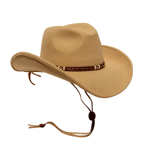 Personalized Classic Leather Cowboy Fedora Felt <b>Hat</b> with Customized Logo Unisex Adult Outdoor <b>Hat</b> - Product Image 6