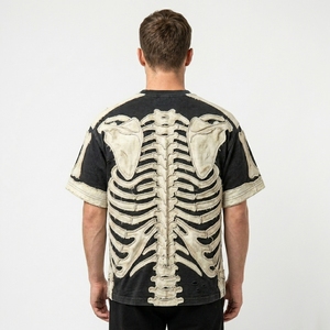 เสื้อยืดโอเวอร์ไซส์ผู้ชาย แขนสั้น คอกลม แต่งแผงสีตัดกัน สไตล์สตรีทแวร์ คุณภาพสูง พิมพ์ลายตามสั่ง - Product Image 1