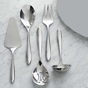 Nuevo precio de fábrica, servicio pesado, restaurante, cubiertos de oro, Metal decorativo, diseño plano largo, mango chapado en oro - Product Image 4