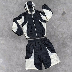 Conjunto de 2 Piezas de Chaqueta Cortavientos y Pantalones Cortos para Mujer, Ropa Deportiva de Nailon, Resistente al Viento, Venta al Por Mayor, Alta Calidad - Product Image 1
