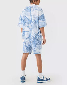 Nouveauté : Ensemble t-shirt et short d'été pour homme, confortable, séchage rapide, coton, logo personnalisé imprimé, ensemble short pour homme - Product Image 6