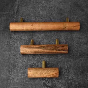 Minimalist Wood Cabinet Handle Bar <b>Drawer</b> Pull Furniture Hardware Brass T Shape Durable Knob <b>Set</b> - Product Image 2