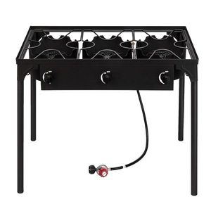 Fornello da Campeggio in Titanio - Bruciatore Portatile in Ghisa per Cucina all'Aperto (Tre Bruciatori 22500 BTU) - Product Image 1