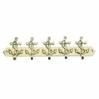 Crochets décoratifs floraux en laiton à fixation murale, porte-clés et porte-serviettes en métal à motif végétal pour salle de bain et vêtements