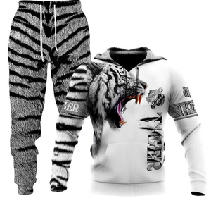 Ensemble de sweats à capuche pour hommes imprimés par sublimation, motif lion, style streetwear, collection printemps-hiver, vente en gros - Product Image 3