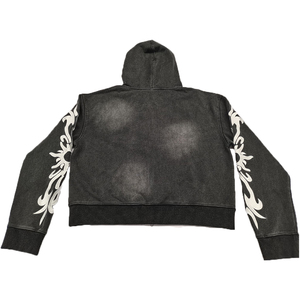 <b>Top</b> Trendy Custom Logo Sun Faded Zip up <b>Distressed</b> Custom Printing Embroidered Logo Zippered Sportswear Hoodies For Men's - Product Image 2