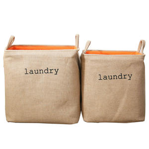 Premium Quality Jute Laundry Bag with Laminated Interior Waterproof Dirty Clothes Storage Bag - Product Image 1