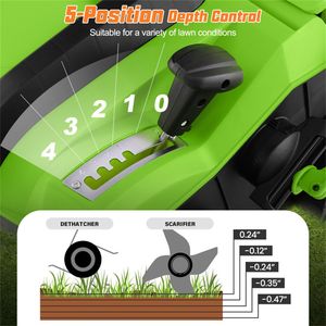Scarificatore Elettrico a Filo da 1300W, Larghezza di Taglio 16 Pollici, Ruote Resistenti all'Usura, Ampio Sacco Raccoglierba Rimovibile, 230V per Giardino Domestico - Product Image 4