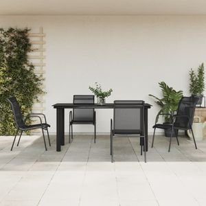 Ensemble de salle à manger de jardin noir anthracite - Product Image 1