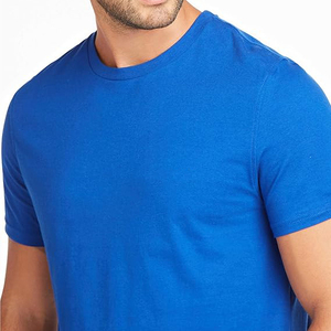 Camiseta de Algodón Rosa Coral Sólido de Corte Regular para Hombre, Cuello Redondo, Manga Corta, Diseño Liso de Punto Jersey Casual - Product Image 6