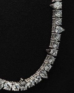 Collier tennis de luxe en moissanite, chaîne sertie de pierres taillées en poire et rondes, bijoux raffinés, cadeau pour hommes et femmes - Product Image 5