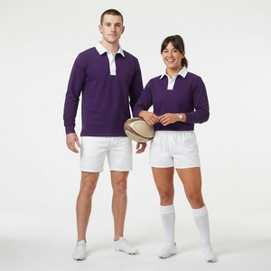 Camisetas de Rugby Vintage Personalizadas con Logotipo Bordado, 100% Algodón, de Peso Pesado, Manga Larga, Estilo Polo - Product Image 2