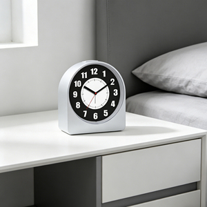 3.7 Inch Premium Silver & Black Silent Alarm <b>Clock</b> – Customizable Logo | High-End Corporate Gift & OEM Wholesale - Product Image 1