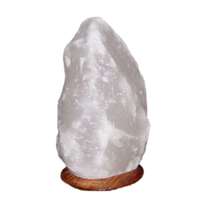 Lampe de sel de l'Himalaya blanche avec design en cristal naturel pour une ambiance intérieure chaleureuse dans la chambre et les espaces de vie, idéale pour la méditation au bureau - Product Image 4