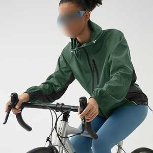<b>Women's</b> <b>Packable</b> Raincoat and Green Hooded Lightweight Windbreaker <b>Jacket</b> - Product Image 4