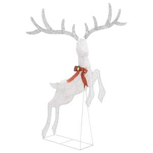 Grand renne volant en tissu blanc et argenté avec lumières de Noël – Produit décoratif - Product Image 5
