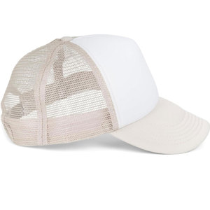 White and Trucker <b>Cap</b> Mesh Back Adjustable Unisex Baseball <b>Hat</b> Solid Color Casual Spring Summer 6-Panel Design - Product Image 4
