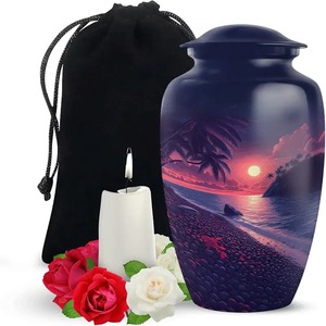Hot Selling <b>Large</b> Aluminium Cremation <b>Urn</b> Beautiful Sunset Funeral <b>Urn</b> For Adult Ashes Purple Aluminium Men & Women <b>Urn</b> For Ashe - Product Image 1