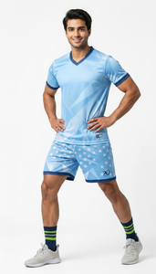Conjunto de Camiseta y Pantalones Cortos de Voleibol con Diseño de Pinceladas de Mandarina, Personalizado al por Mayor, de Alta Calidad, OEM, Antiencogimiento, Uniforme de Equipo, Sublimación - Product Image 5