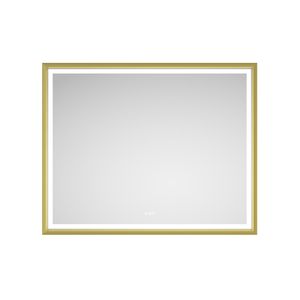 Specchio da Bagno a LED da Parete 60 x 48 Pollici con Cornice in Alluminio, Antiappannamento, Memoria, 3 Colori, Dimmerabile a Regolazione Continua - Product Image 1