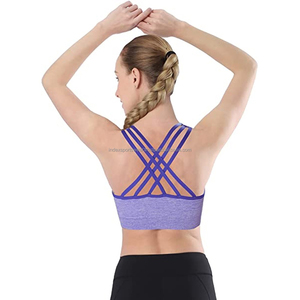 สปอร์ตบราไร้ลวดถักลายเนื้อแข็งระบายอากาศได้ดีสไตล์สปอร์ตสำหรับผู้ใหญ่ - Product Image 4