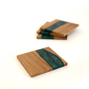 Modern Luxury Eco-Friendly Resin Wood Coaster Tabletop Placemats Round Customizable Size for Drink and <b>Table</b> Decoration - Product Image 1