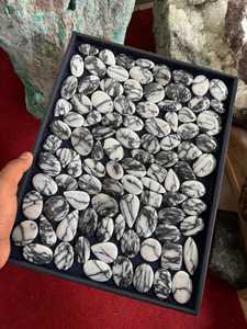 Natural Pinolite Jasper Loose Gemstones Wholesale Cabochons Black and White <b>Matrix</b> Pattern Stone for Jewelry Making - Product Image 4