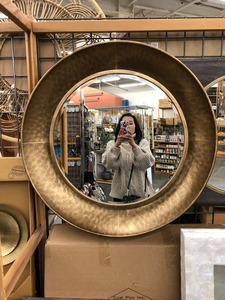 Miroir mural rond sans cadre Hollywood Glam avec décoration artistique d'oiseau doré, design en verre éclairé pour la décoration intérieure - Product Image 4