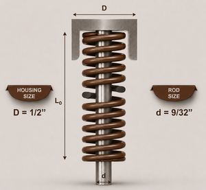 Resorte de compresión Marrón Bordignon 5S de carga súper pesada, Carga súper fuerte, Diámetro de la carcasa: 1/2, Diámetro de la varilla: 9/32 - Product Image 1