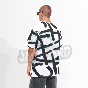 เสื้อยืดโอเวอร์ไซส์ผ้าคอตตอนพรีเมียมเนื้อหนา พิมพ์โลโก้ได้ตามต้องการ เสื้อยืดสตรีทแวร์แบบเรียบ - Product Image 2