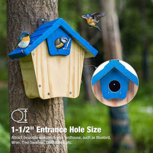 ที่ให้อาหารนกคู่ทำจากไม้ชีแชม - งานฝีมือไม้พะยูงอินเดียขายส่ง - Product Image 2
