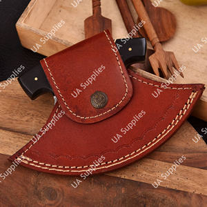 UA Supplies Hand Forged Damascus Steel OEM Customized Alaskan Ulu Chef Knife <b>Meat</b>/vegetable <b>Mincer</b> Bone Handle Ambidextrous - Product Image 6