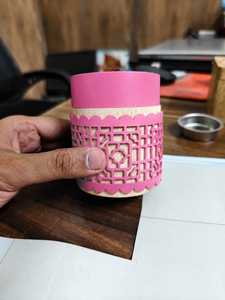 Hand-Made Wooden Incense <b>Burner</b> Pink Lace Design Bamboo Aromatic Holder All-Season Use Indian Handmade Religious Skill Artisan - Product Image 2