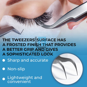 Pince à épiler pour extensions de cils en acier inoxydable, design personnalisé, robuste, réutilisable, durable, haute qualité, faible MOQ - Product Image 6