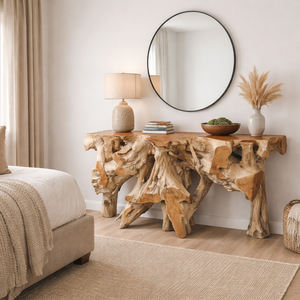 Mesa Consola Ceko de Diseño Único y Vintage, Hecha con Raíz de Teca Cruda de Alta Calidad, para Sala de Estar, Villa u Oficina en Casa, Estilo Sostenible - Product Image 5