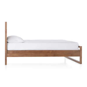 Modern Solid Wood <b>Bed</b> <b>Frame</b> with Headboard – Minimalist <b>Platform</b> <b>Bed</b> for Bedroom Furniture - Product Image 3